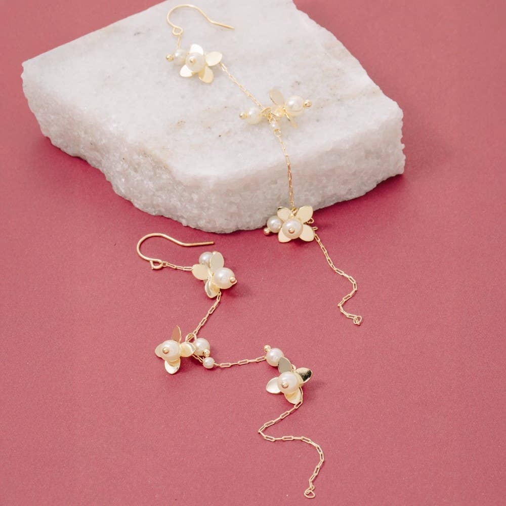 Petals & Pearls Chain Earrings