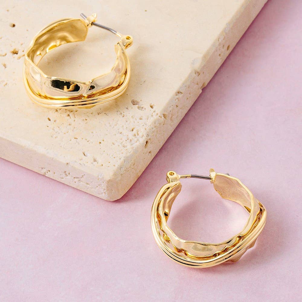 Hammered Hoop Earring