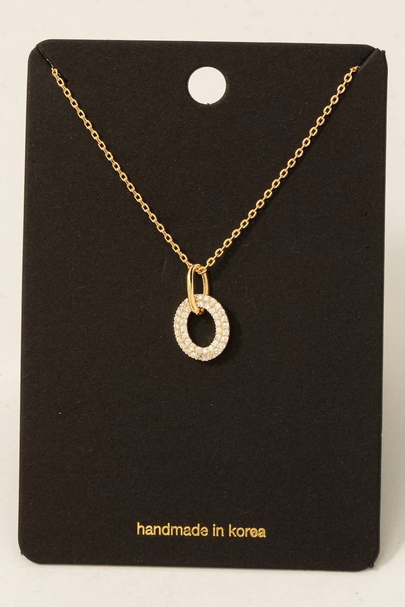 CZ Oval Dainty Necklace