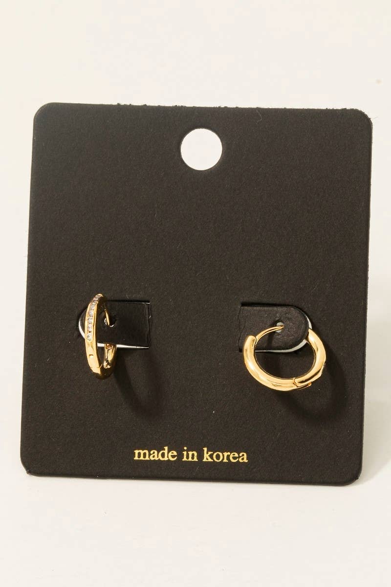 Simple CZ Hoop Earring