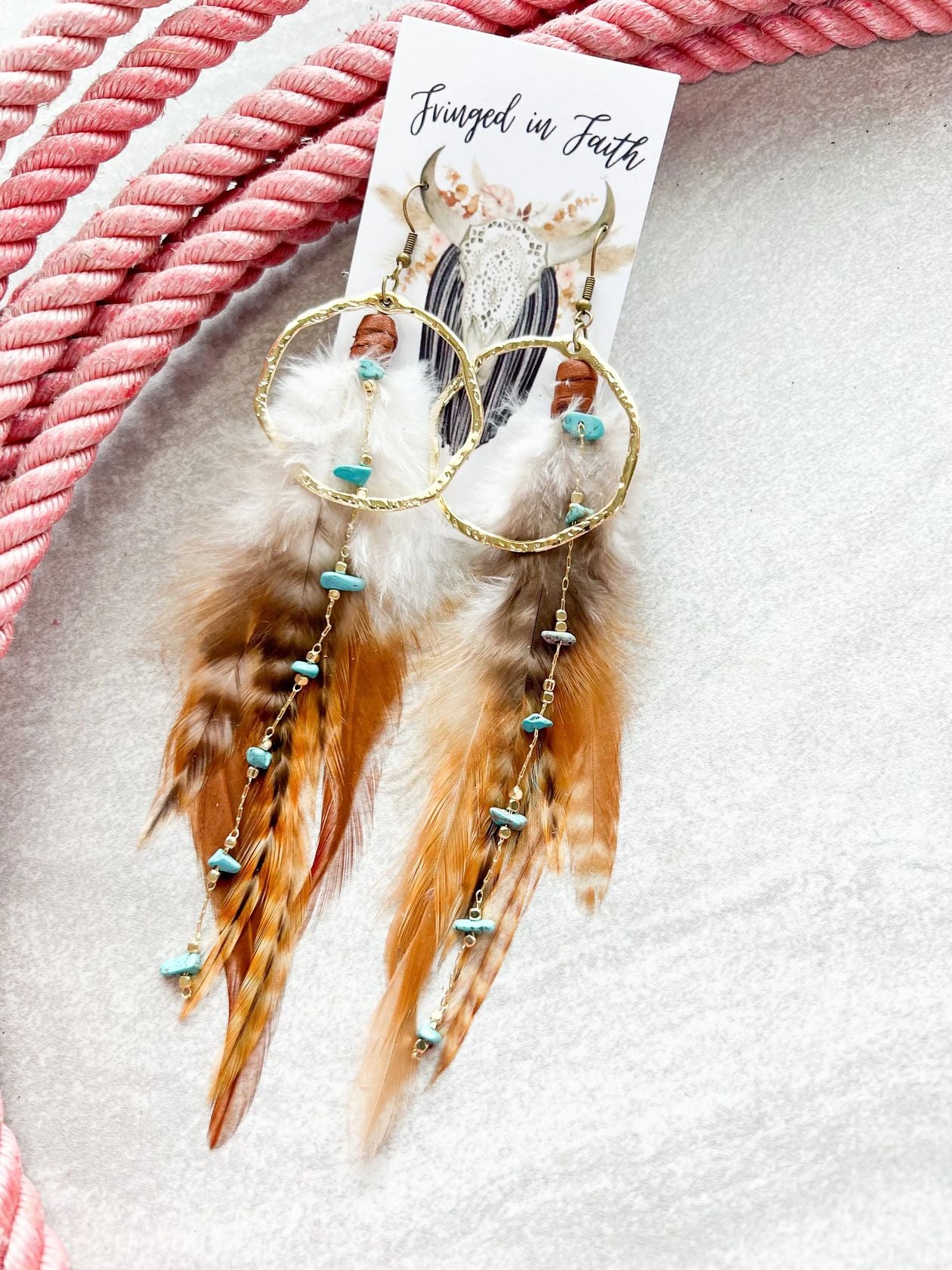 Hoop Boho Feathers