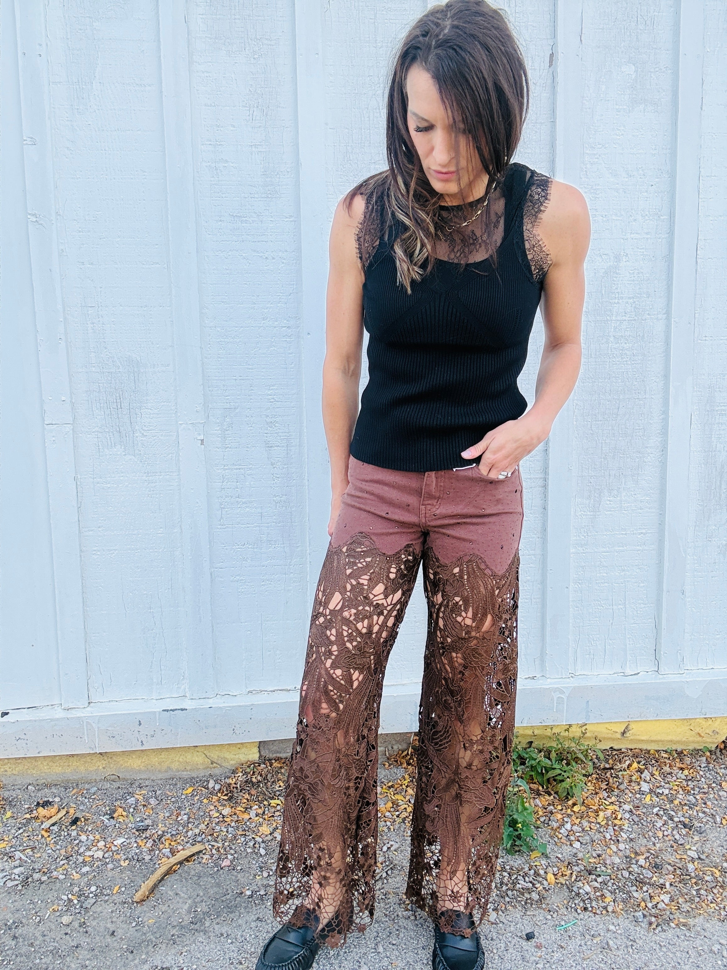 Cutout HR WL Chocolate Jeans