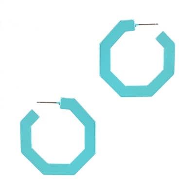 2" Metal Hexagon Earring