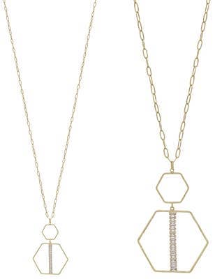 Layered Hexagon Necklace