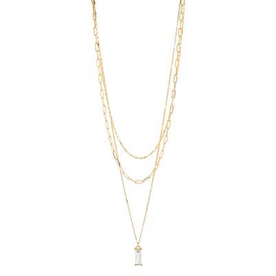 Gold Chain Crystal Necklace